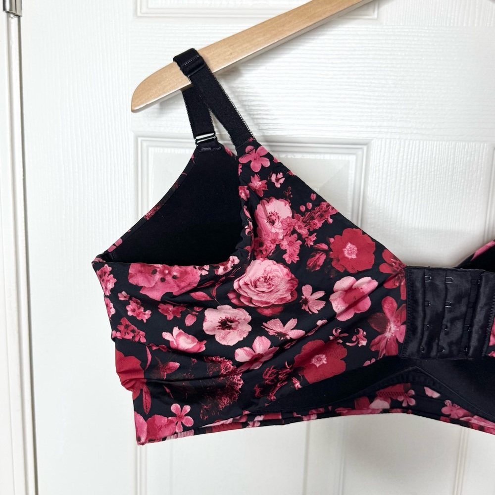 Torrid Curve Dream 360 Back Smoothing Wire-Free Push-Up Bra Floral Size 46DD - Picture 9 of 13